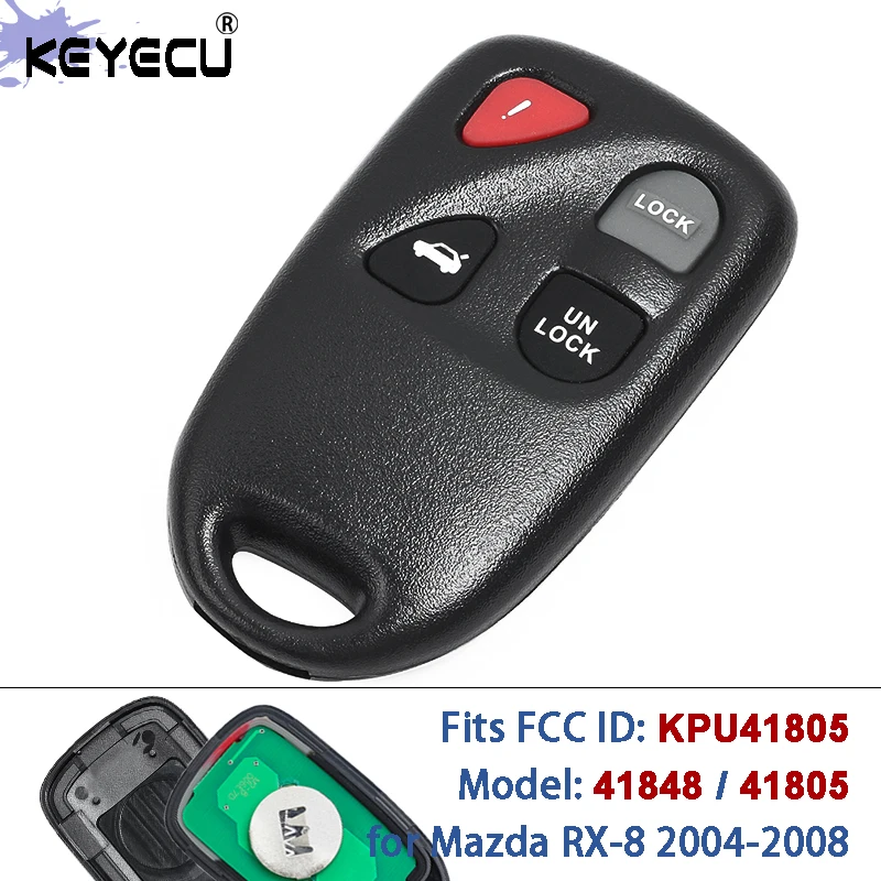 

KEYECU FCC ID: KPU41805 Модель: 41848, 41805 313,8 МГц Дистанционный брелок для Mazda RX-8 2004 2005 2006 2007 2008