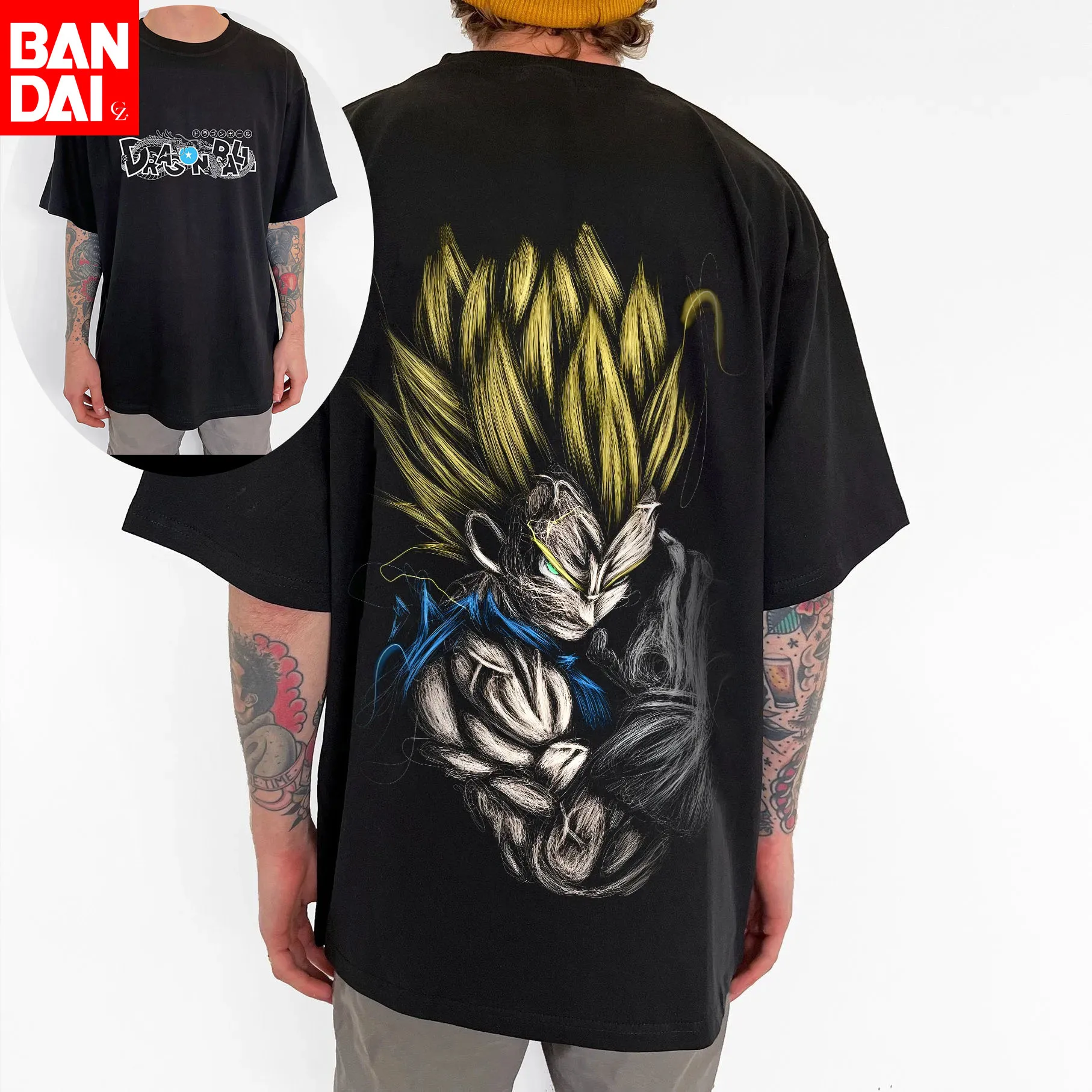 

2026 Summer Dragon Ball 40th Super Saiyan Gohan Black Gi 100% Cotton Back Print Vintage Oversized Casual Unisex T-Shirt forFans