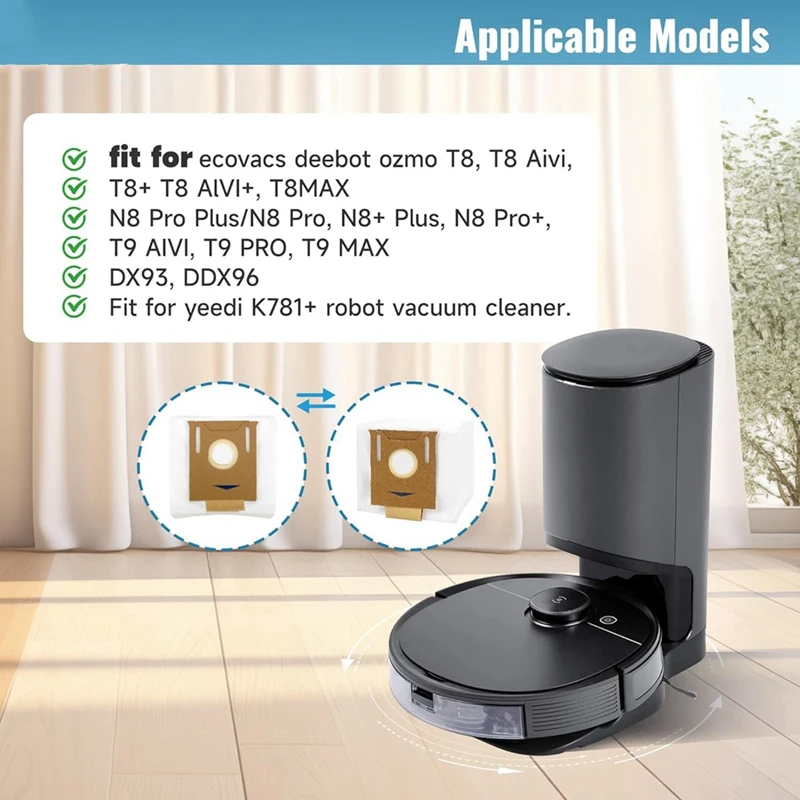 أكياس غبار بديلة لـ Ecovacs Deebot ، Deebot T8 ، T8 Plus ، T8 AIVI ، N8 Pro Plus ، N8 Pro ، T9 AIVI ، T9 Pro Vacuum ، 20 عبوة