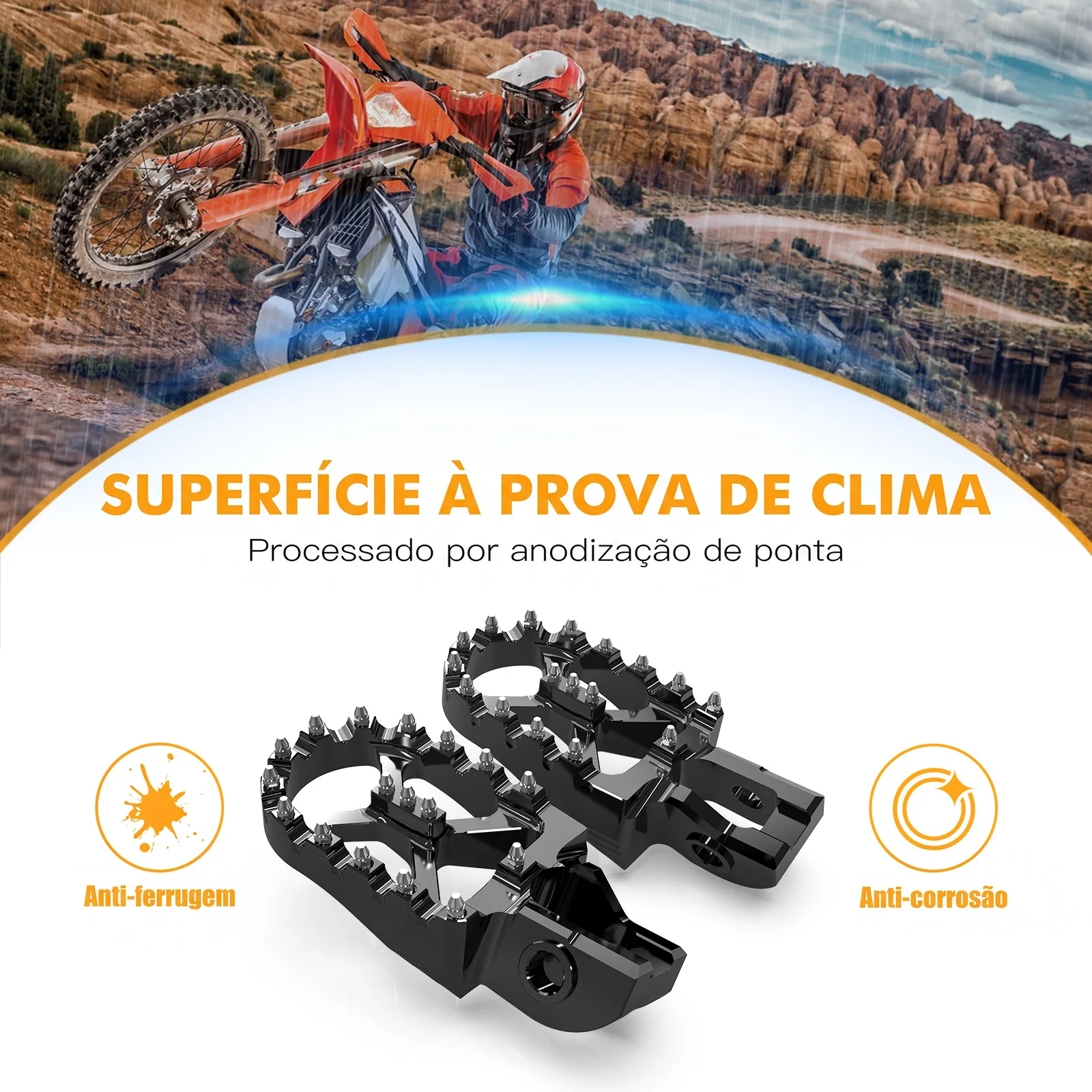 NICECNC Fußrasten 57mm für KTM EXC 300 EXCF 350 2017-2023 und Husqvarna TE 300 250 FE 350 FE 450 FE 501 – Detail 8