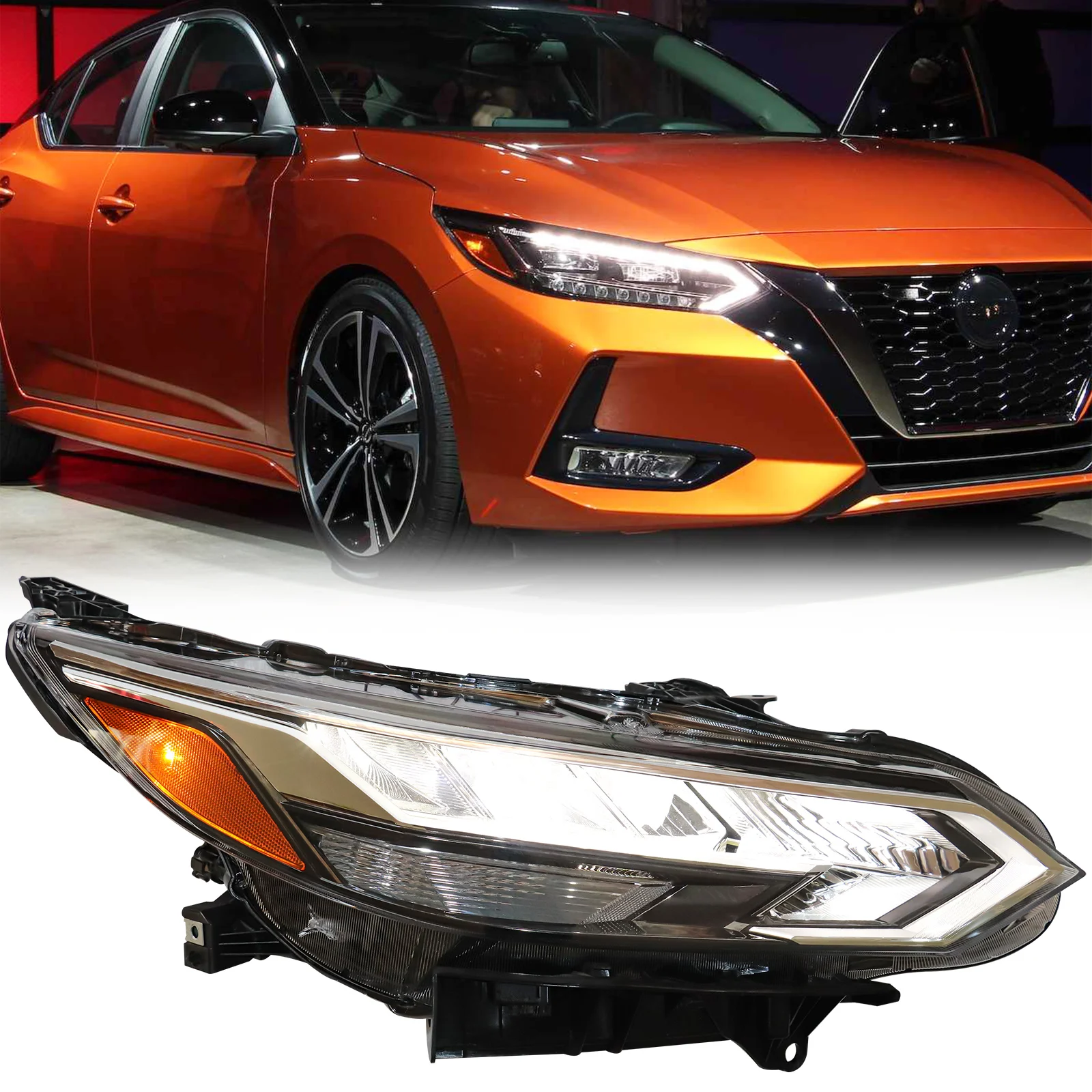 Ensemble de phares LED adaptés au phare Nissan Sentra 2020 – 2021 (côté droit du passager), phare avant de remplacement Direct d'usine