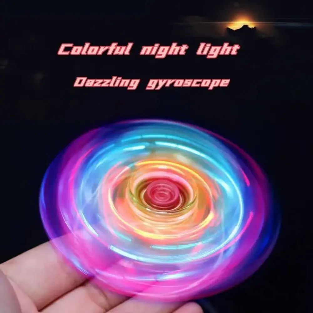 Crystal Luminous Fingertip Gyroscope LED Light Clover Beaming Hand Spinner Educational Interesting Electric Fingertip
