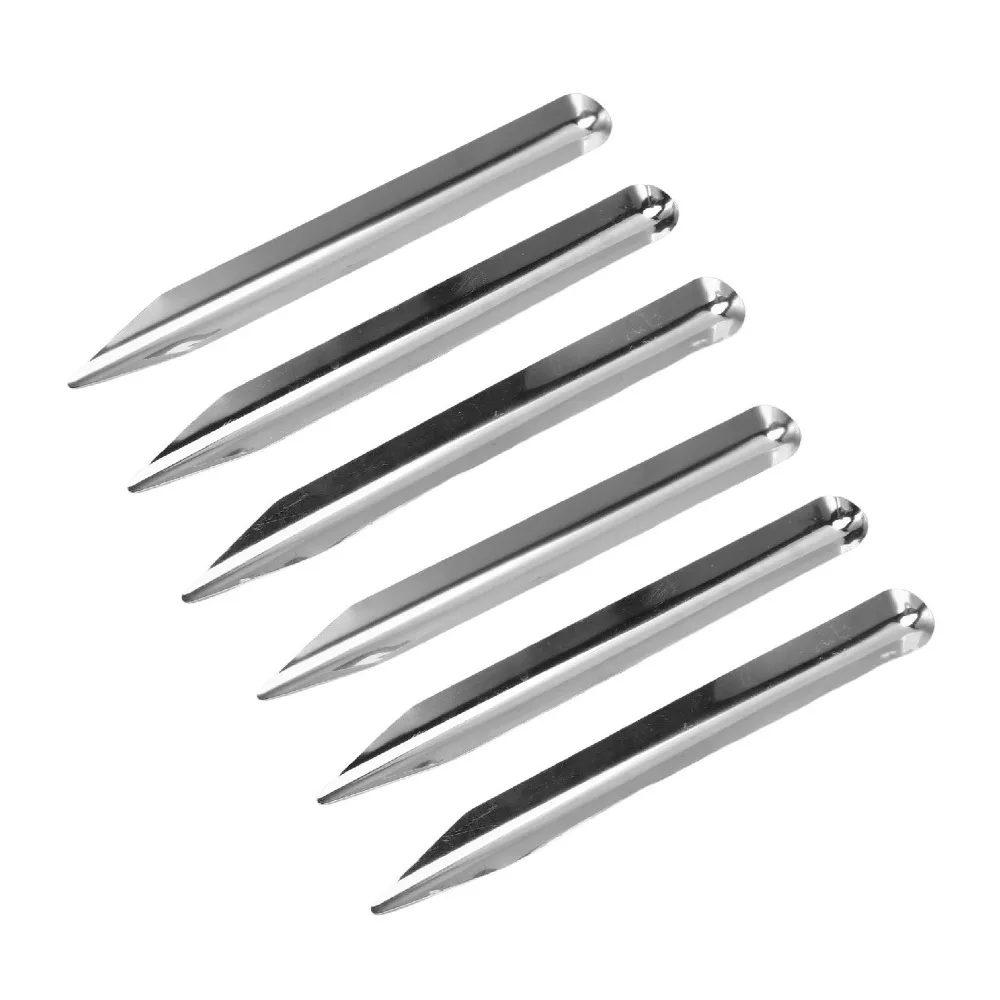 6Pcs Durable Rounded Pointed Ends Laboratory Spatula Set Curved Double Ended Spatula Laboratory Spoon Kitchen