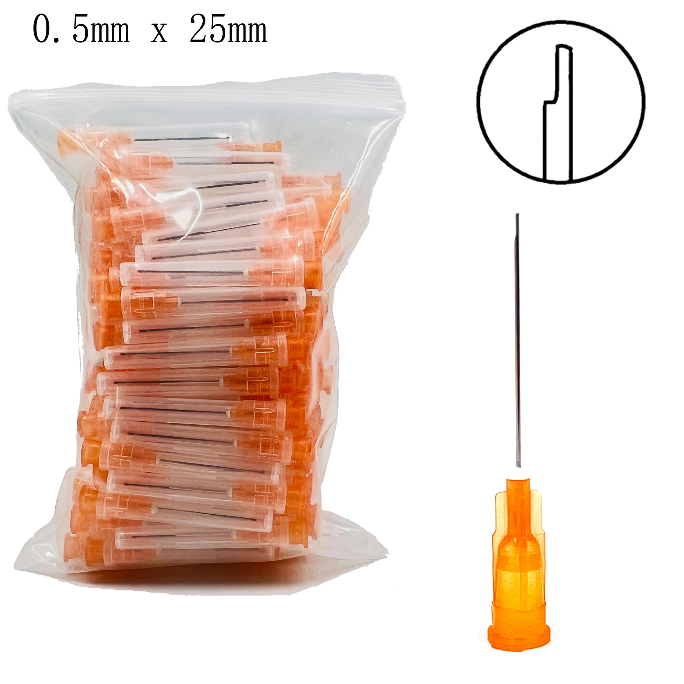 100 pcs Dental Irrigation Needle Sterile Endodontic Irrigation Needle Tips 0.3/0.4/0.5mm Plain Ends Notched Endo tip Syringe