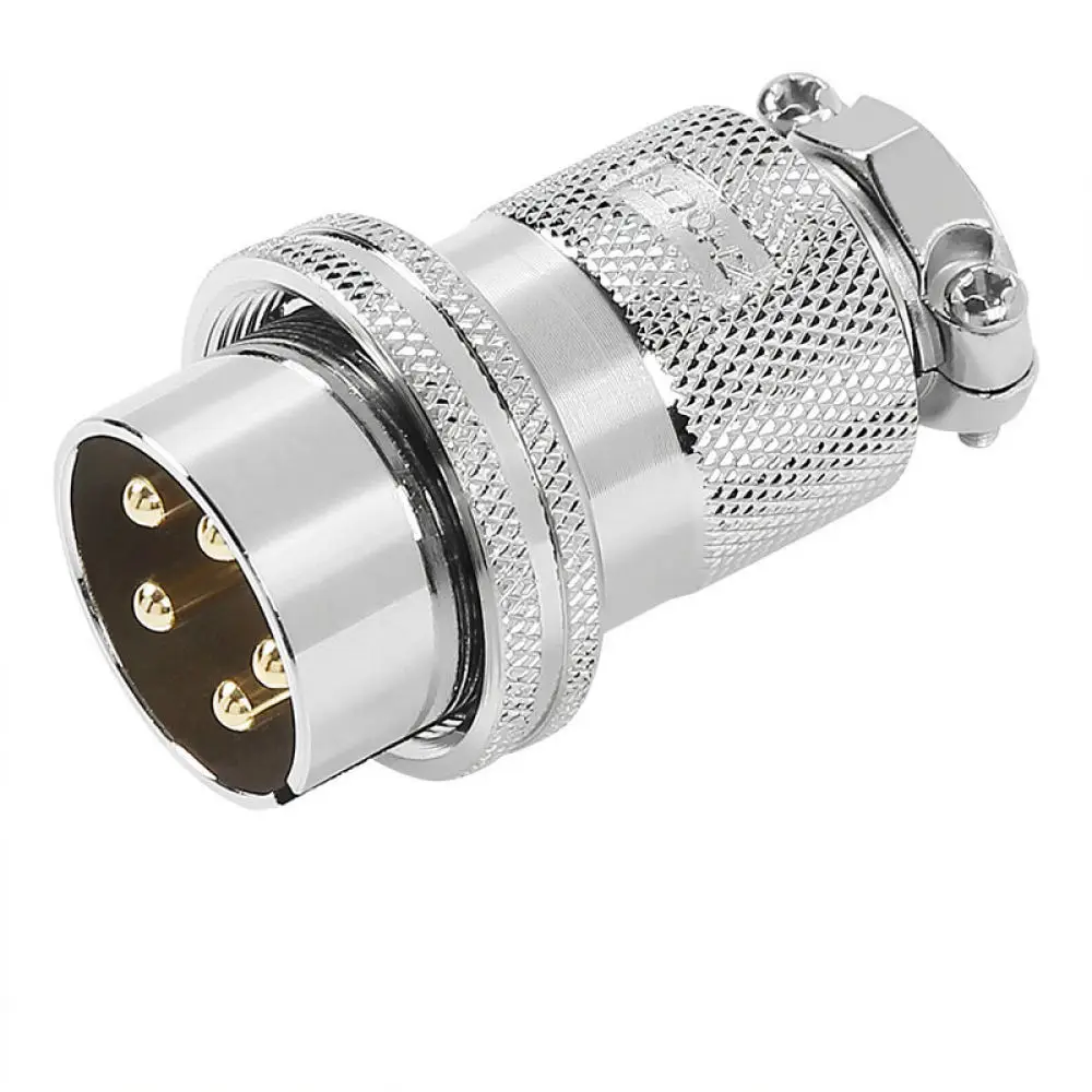Industrial Aviation Connector GX30 Plug Socket Circular Flange Mounted Metal Panel Electrical Power Signal Connection Port