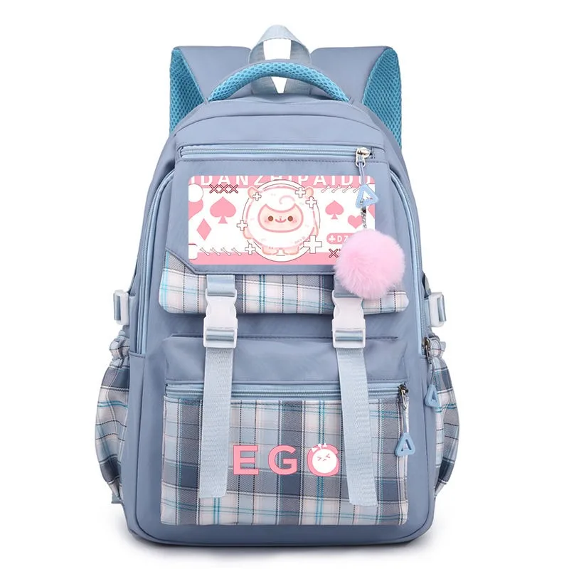 Breathable mesh, 30×42×23cm Black Purple Blue Pink, Egg party, Student Kids Teens School Bags, Anime Backpacks Girls Boys