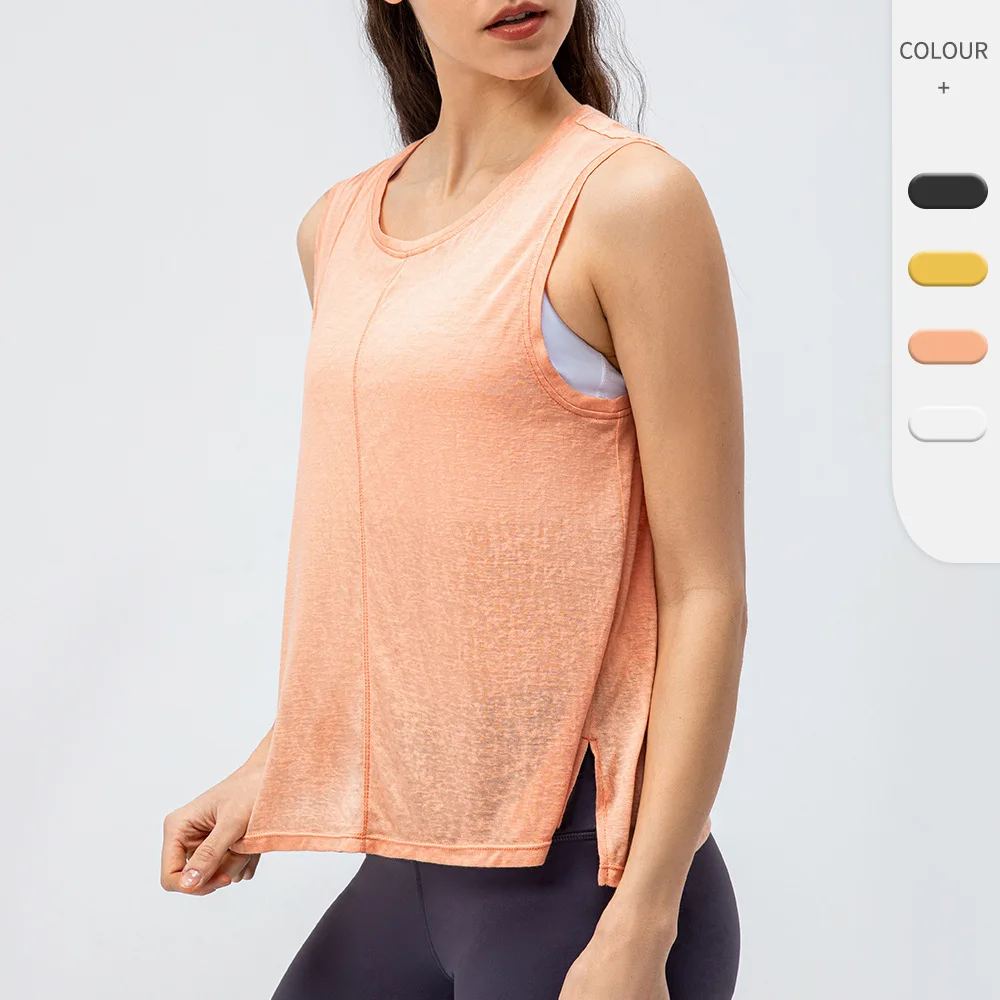 

Yoga sports smock for women, light and breathable sports vest top, loose and casual running sports fitness vest