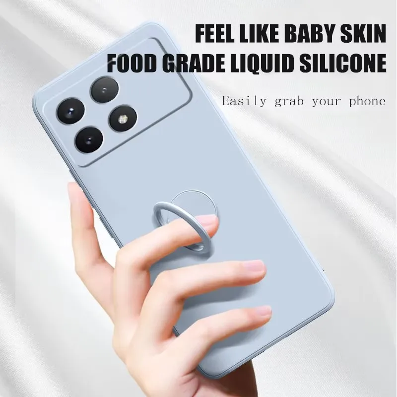 الفاخرة السائل سيليكون حامل مغناطيسي حامل جراب هاتف ل XiaoMi Redmi 12C A5 A3 A2 نوت 14 13 12 برو زائد 11 10 9 الغطاء الخلفي