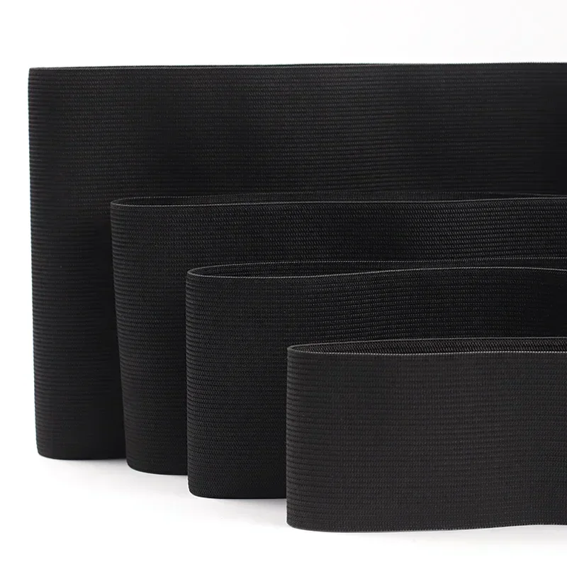 Meetee 1/2M 7-30cm Black White Crochet Belt Elastic Bands for Maternal Abdomen Wrist Waist Spring Strap Tape Sewing Rubber Band