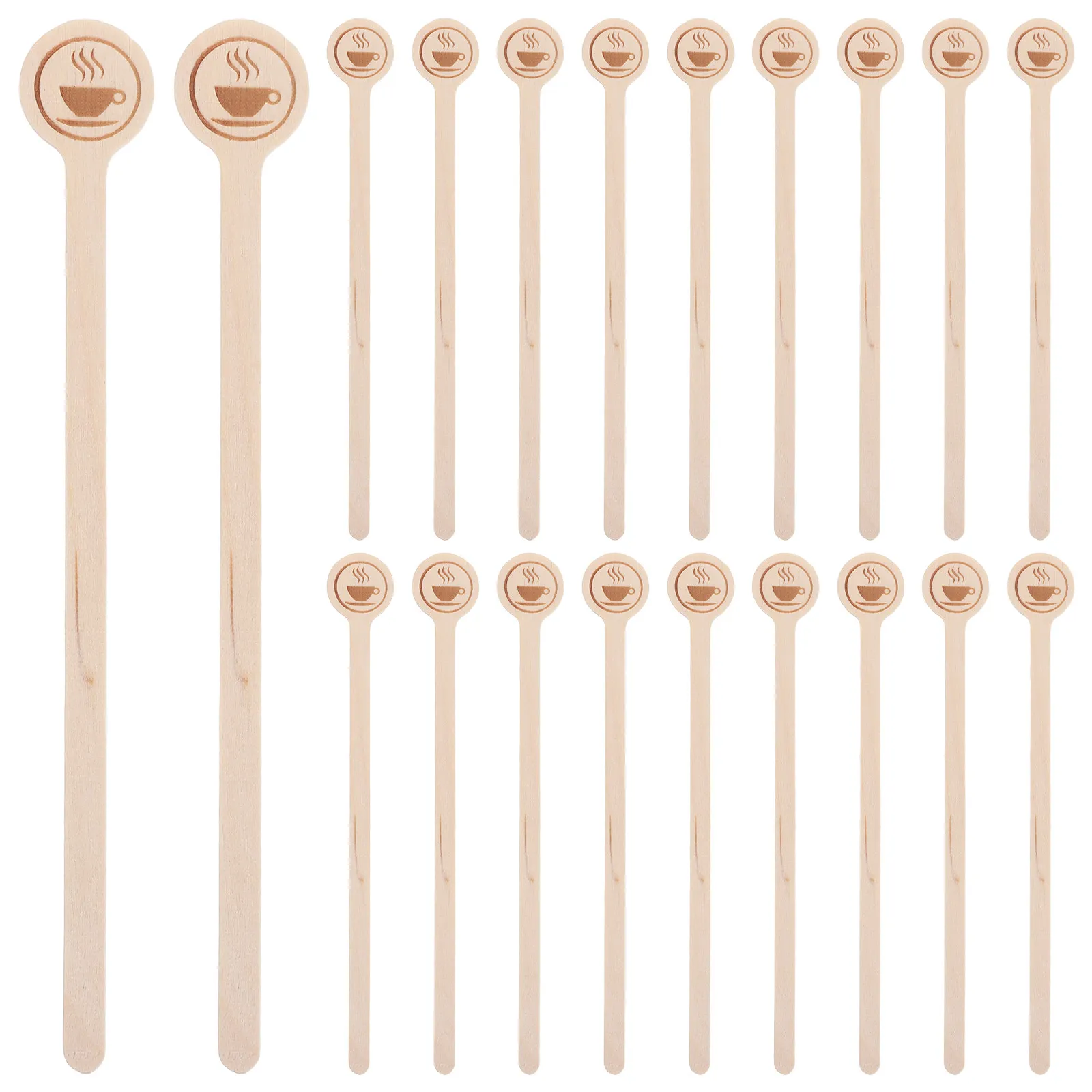 

100Pcs Wooden Stir Sticks Round Headed Coffee Swizzle Stirrers Reusable Individually Wrapped Hot Chocolate Cocoa Cocktail Drink
