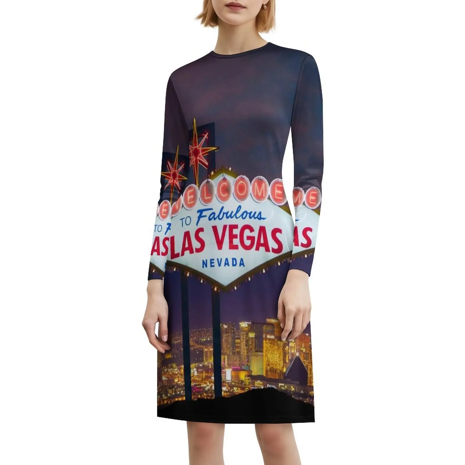Las Vegas Bohemian Sleeveless Dress For Women Print Beach Party Dresses Las Vegas Nevada Vegas Las Vegas City Dress For Girls