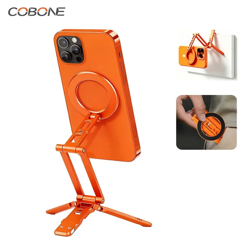 Soporte COBONE XILETU plegable y ajustable con base Arca-Swiss para teléfono, soporte magnético portátil para smartphone de escritorio para vlogs