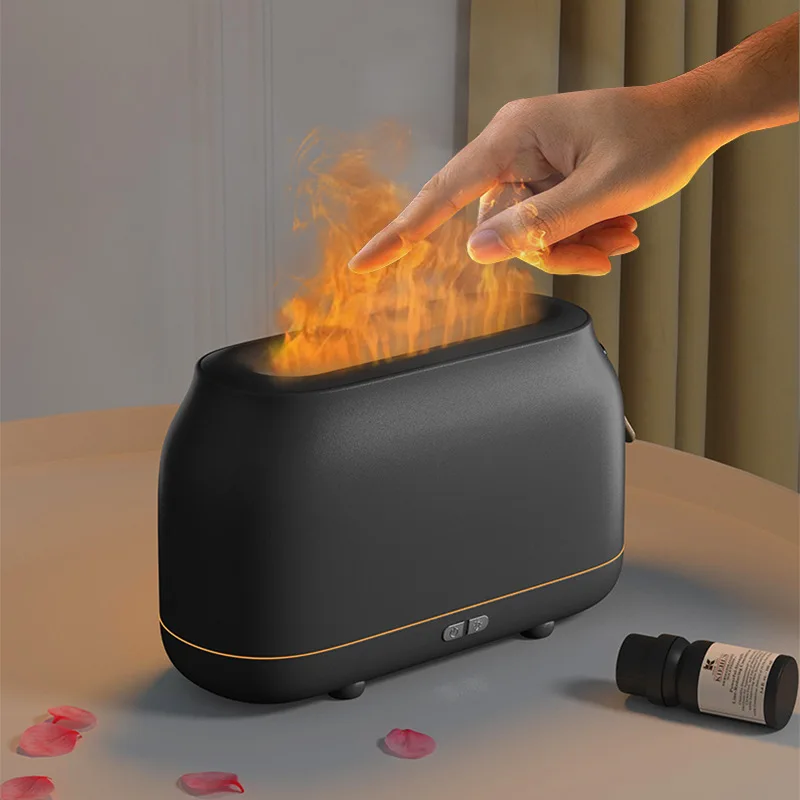 Humidificateur à Simulation de flamme, Machine d'aromathérapie de bureau, maison, chambre à coucher, veilleuse silencieuse, grande capacité, vaporisateur