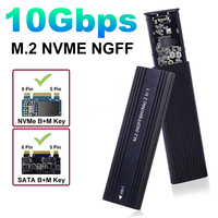 M2 SSD Case NVMe SATA Dual Protocol 10Gbps M.2 to USB Type C 3.1 Gen2 SSD Adapter NVME PCIE NGFF SATA SSD Disk Box SSD Enclosure