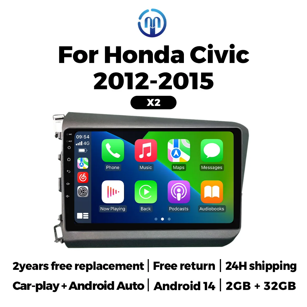 

NAVIFLY & MEKEDE 4-ядерный автомобильный FM-радио для Honda Civic 2012 2013-2015 Android-система Мультимедийные видеоплееры Carplay Auto GPS 2Din