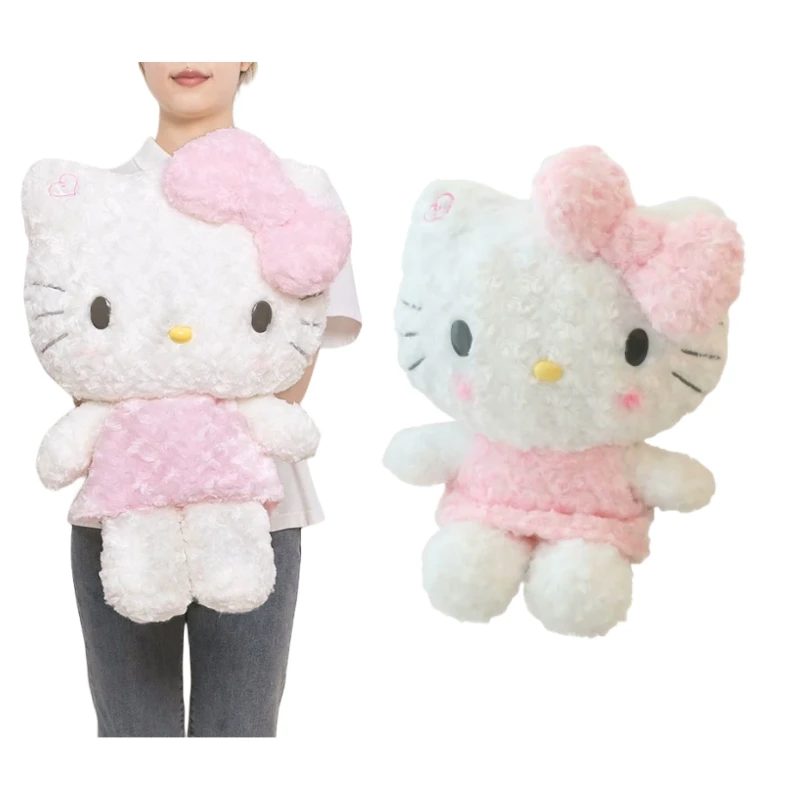 

Sanrio Lovely Hello Kitty Plush Toy Fluffy Stuffed Anime Huggable Plushies White Cat Doll Throw Pillow Home Decor Xmas Gifts