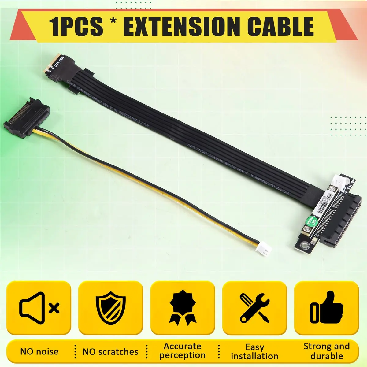 M.2 WiFi Key to PCIe 4.0 X4 Extension Cable Adapter SSD Riser for Laptop Notebook 4x PCI Express Card 20CM
