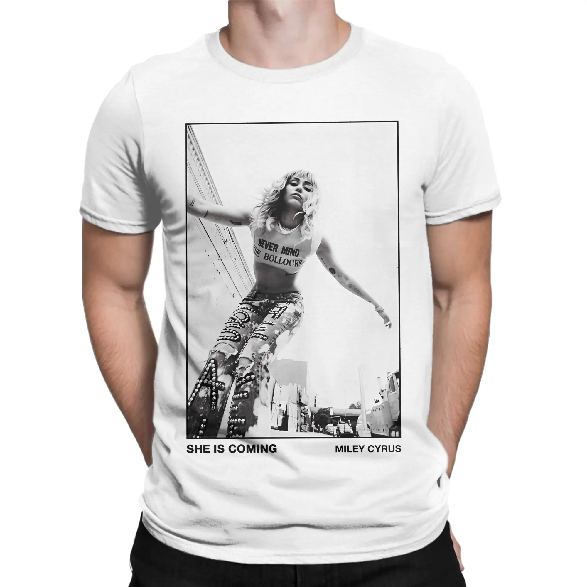 Camisetas do álbum «Basse Persuades» de Miley Cyrus, para homem e mulher, em algodão, estilo vintage, com gola redonda, manga curta, vestuário, tamanh