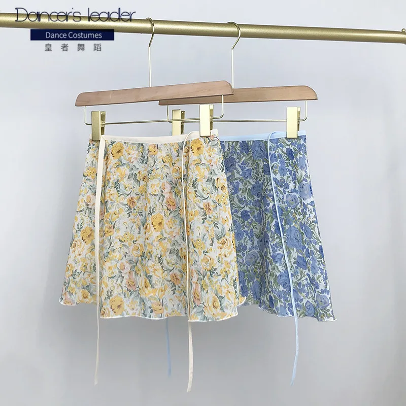 تنورة باليه قصيرة متنوعة من الزهور الكبيرة للنساء، تنورة رقص لممارسة الجمباز، تنورة غنائية باليه للبالغين #3