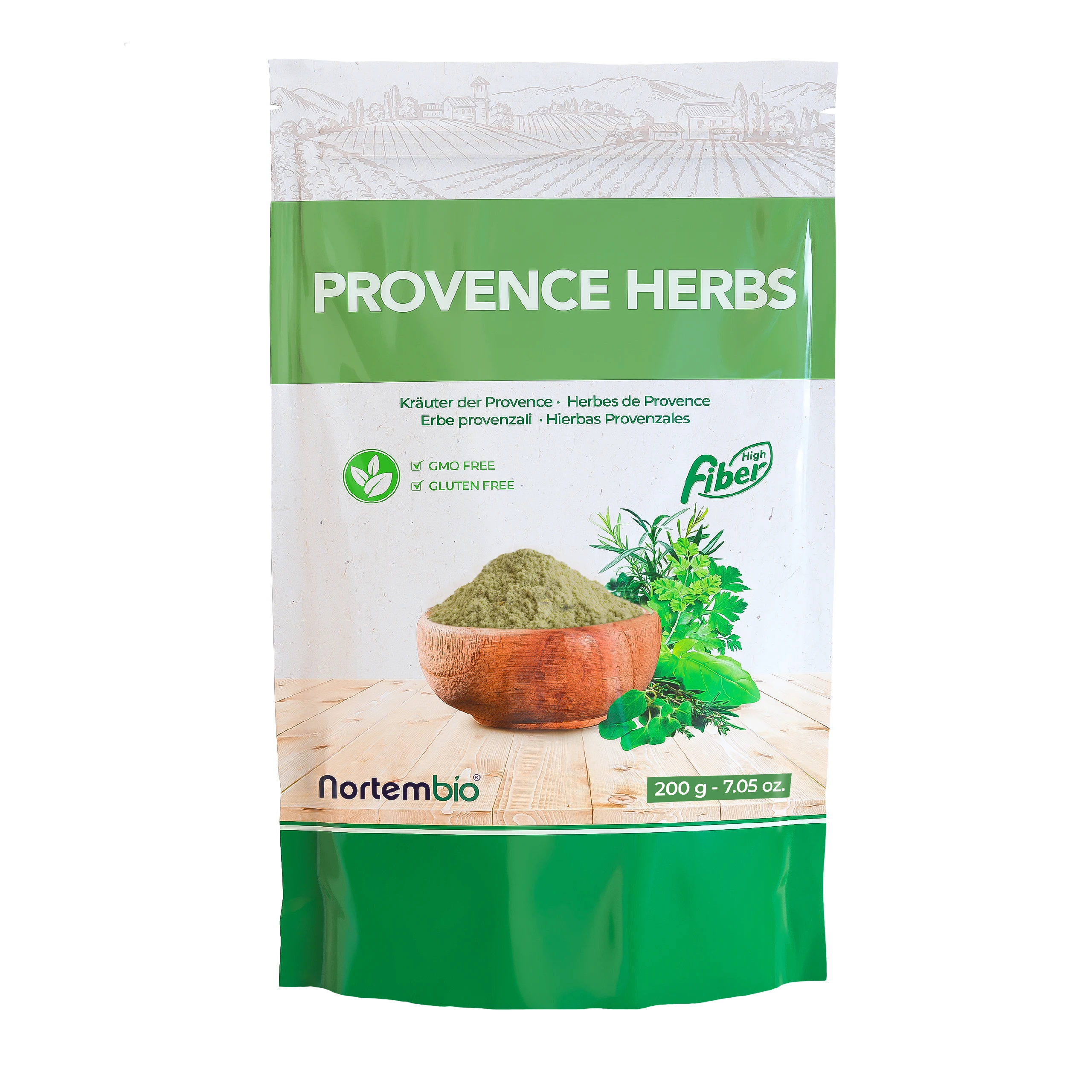 NORTEMBIO Hierbas Provenzales en Polvo 100% Natural 200g | Sin Conservantes ni Aditivos | Para Pizzas, Salsas y Aliños