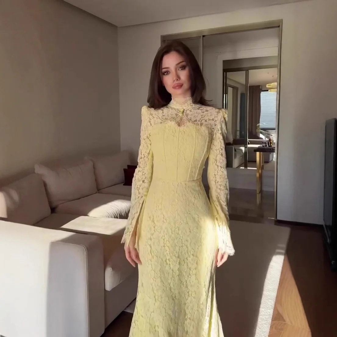 

Кружевное длинное све Dr, осеннее женское платье Bell Sve с высокой талией, сексуальный однотонный костюм Par Dr KTV, костюм из полиэфирного волокна