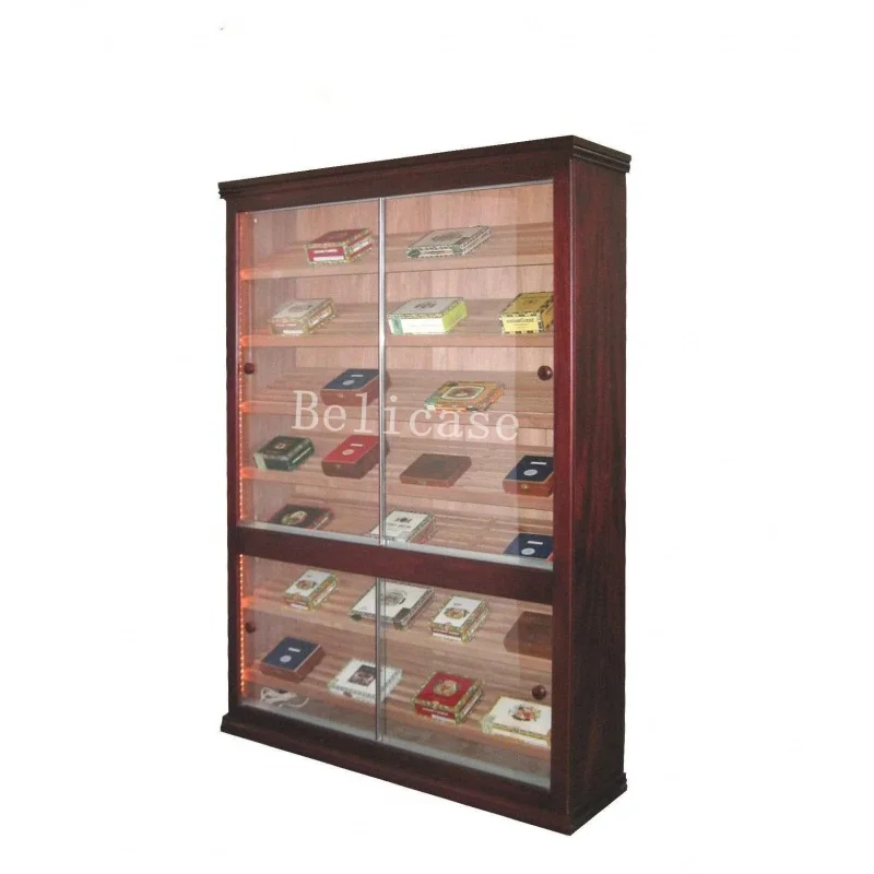 custom.Upgradable Cigar Room Furniture Cigar Humidor Display for Smoke Store Led Light 4000 ct Large Cigar Humidor Cabinet