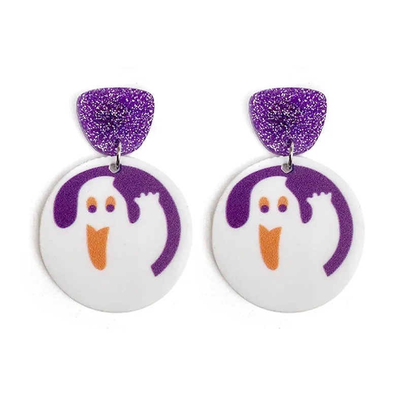 Halloween Sugar Cookie Earrings Fashion Cute Cartoon Pillsbury Cookies Acrylic Drop Earrings for Woman Girl Holiday Gifts