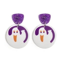 Halloween Sugar Cookie Earrings Fashion Cute Cartoon Pillsbury Cookies Acrylic Drop Earrings for Woman Girl Holiday Gifts