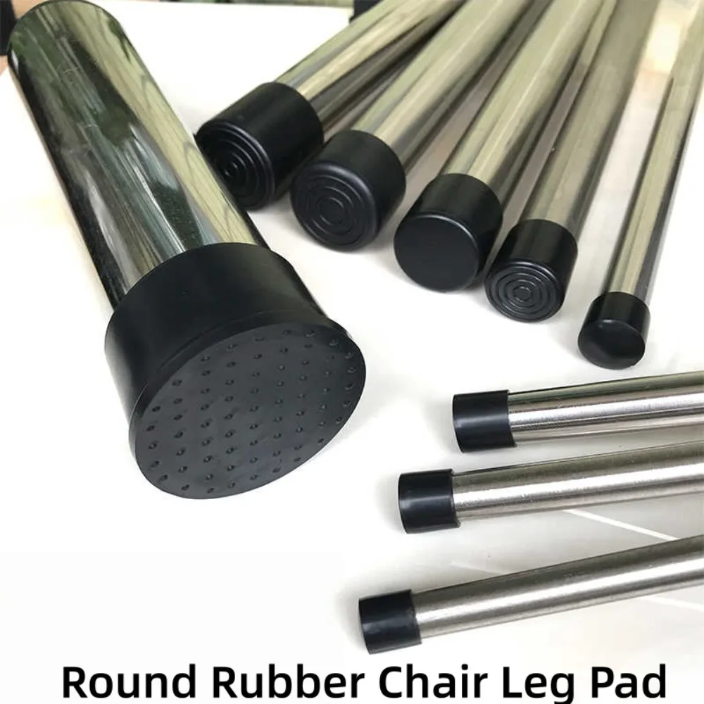 Round Rubber/PVC Chair Leg Caps, 6-120mm Furniture Foot End Plugs, Mute Anti-Skid Floor Protectors for Table & Metal Tubing Legs
