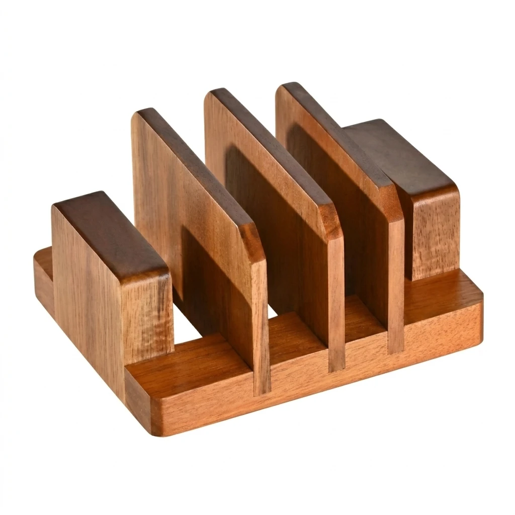 Plate Rack Natural Wood Kitchen Organizer for Home Cooks, Vertical Dish Holder Cutting Board Stand Stable Storage Shelf