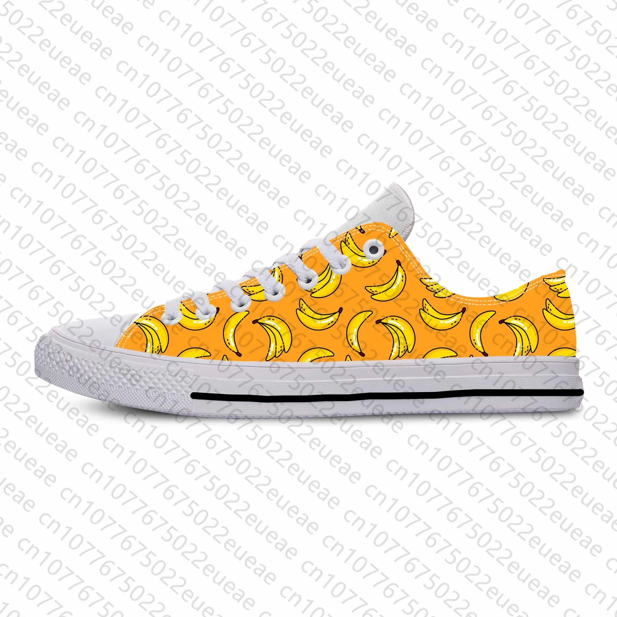 Hot Anime Cartoon Manga Comic Fruit Banana Pattern Casual Cloth Shoes Low Top Comfortable Breathable 3D Print Men Women Sneakers