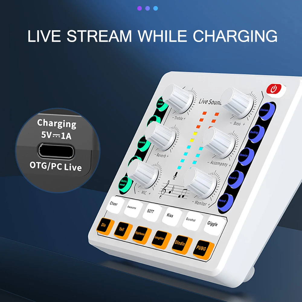 Sống Card Âm Thanh Phòng Thu Kỷ Lục Soundcard Chuyên Nghiệp Bluetooth Micro Phối Thay Đổi Giọng Nói Phát Trực Tiếp Trộn Âm Thanh Karaoke