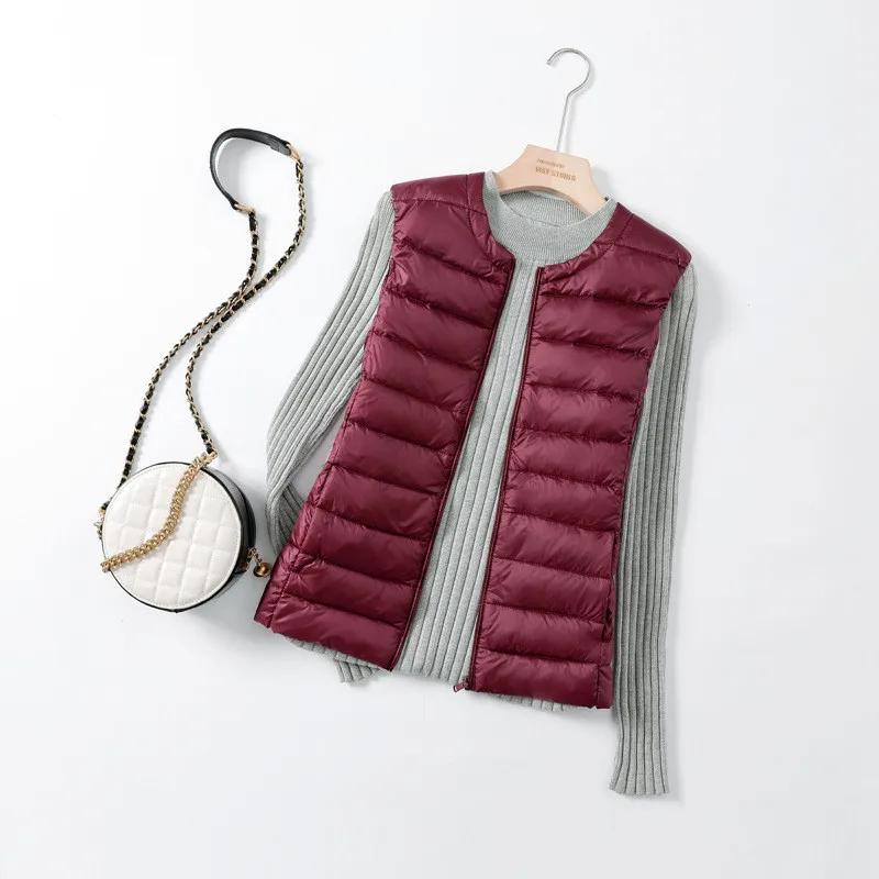 7XL 8XL Autumn Winter Sleeveless Oversize Down Waistcoat Jacket Women Ultra Light White Duck Down Vest Ladies Short Tank Outwear