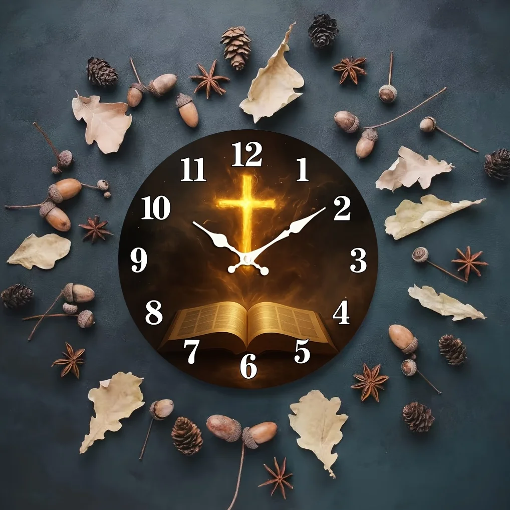 Round Wall Clock, Silent And Tick-Free, Suitable for Home Decoration During Festivals And As a Gift