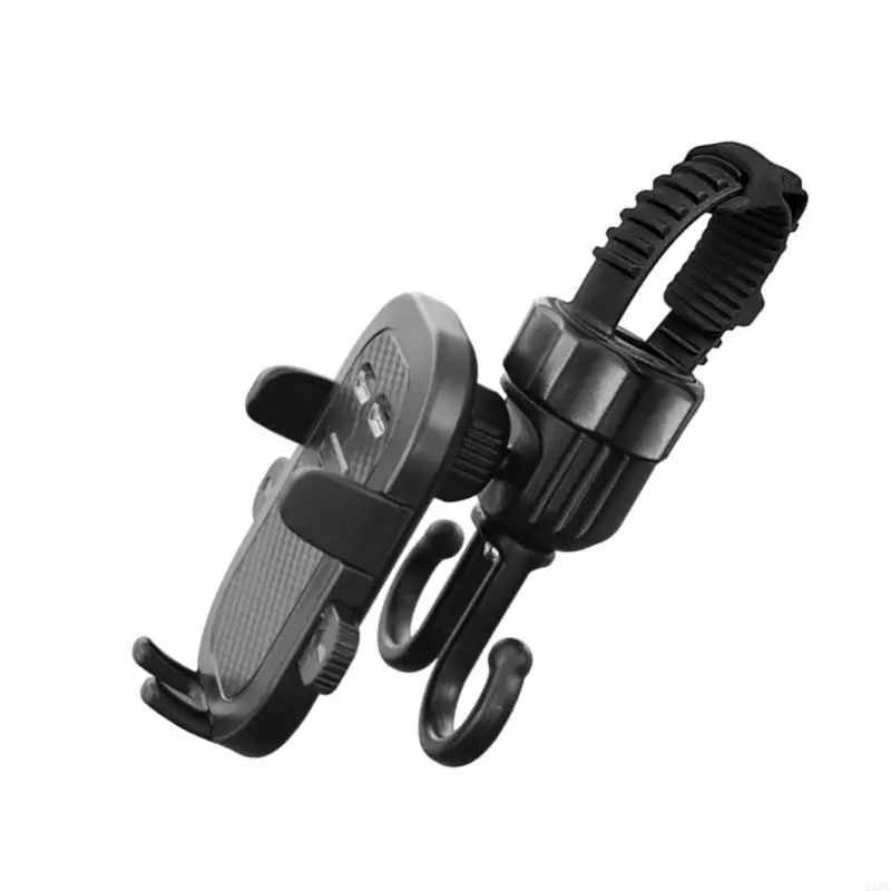 A5YC Multifunction Baby Strollers Phone Mount and Double Hook 2 in 1 Design Phone Holder Stand Organiser for Everyday Use