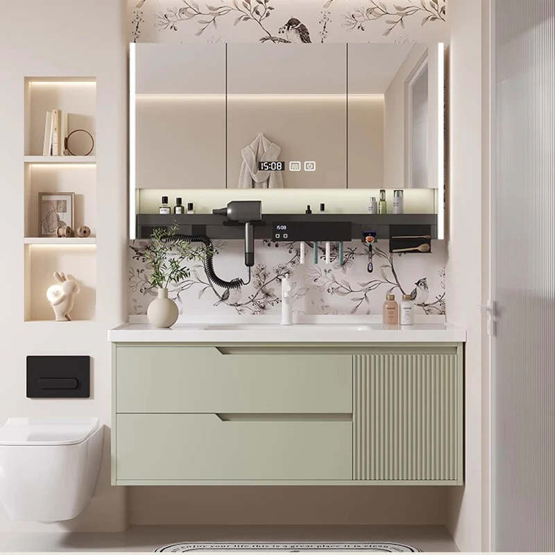 Display Toilet Bathroom Cabinet Organizer Storage Perfume Mirror Luxury Partitions Cupboard Decorations Gabinete Home Furniture