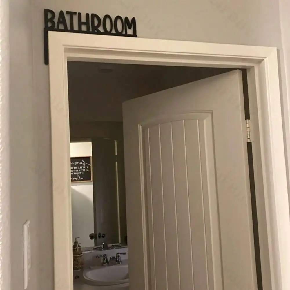 Modern Metal Bathroom Wall Sign, Farmhouse Decor Plaque Over Door Topper for Living Room Wedding Home Decor