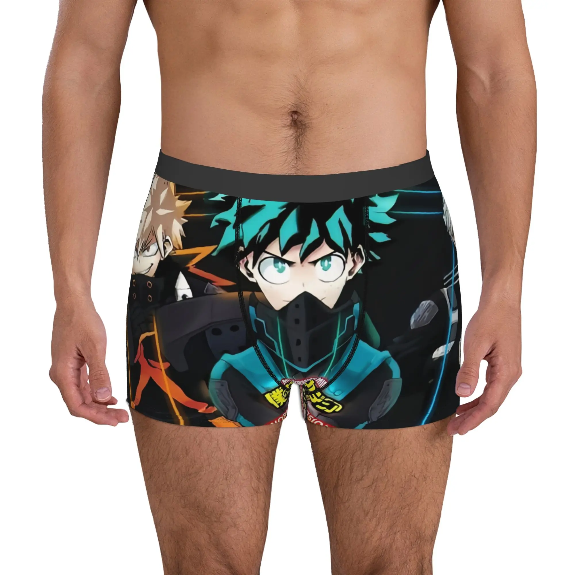 Calzoncillos tipo bóxer de Japan My Hero Academias Anime Manga para hombre, ropa interior con estampado 3D, calzoncillos elásticos
