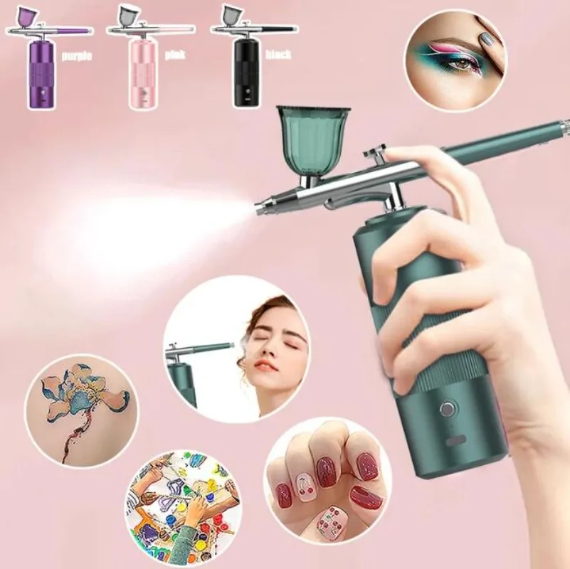 Nail Spray Model Manual Spray Pen Portable USB Mini Nail Spray Gun Painted Multi-function Household Sprayer Face Humidifier