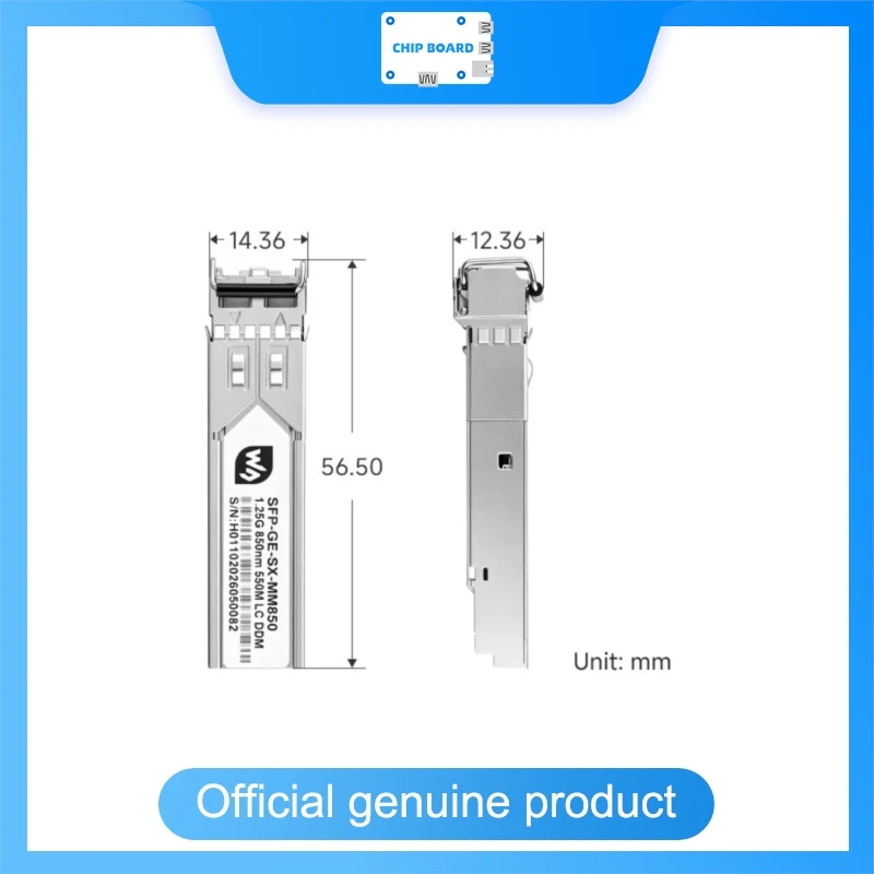 Waveshare Gigabit SFP Optical Transceiver, LC Fiber Connector, Hot Swap Module with Plug and Play Network Support