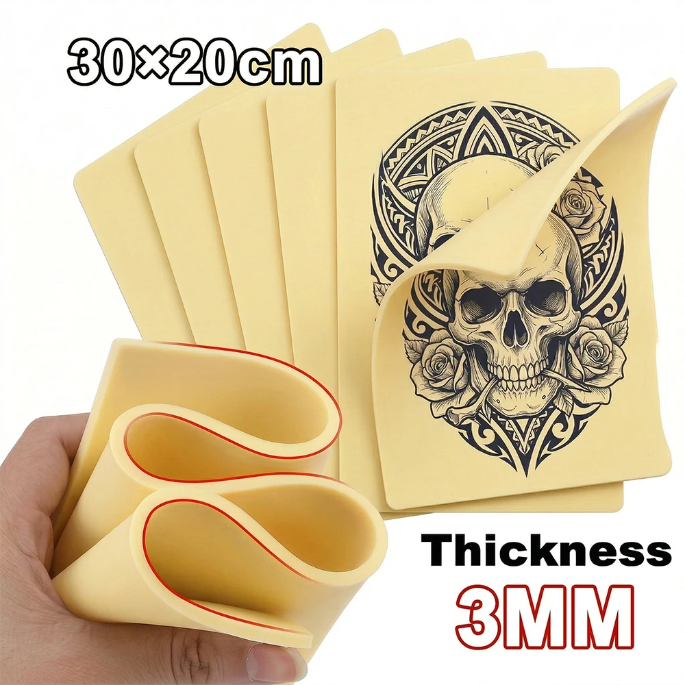 DM 1/3/6/9PCS Tattoo Practice Skin Yellow 3MM A4 Size Double Sides Silicone Microblading Eyebrow Permanent Makeup Practice Skin