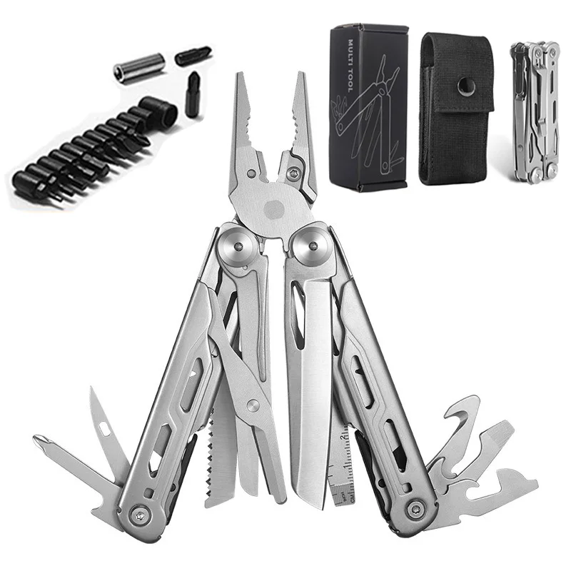 1Piece Multifunctional Camping Pliers Cutter Screwdriver Tool, Outdoor Military Tactical Survival Multitool Pocket Folding Knife