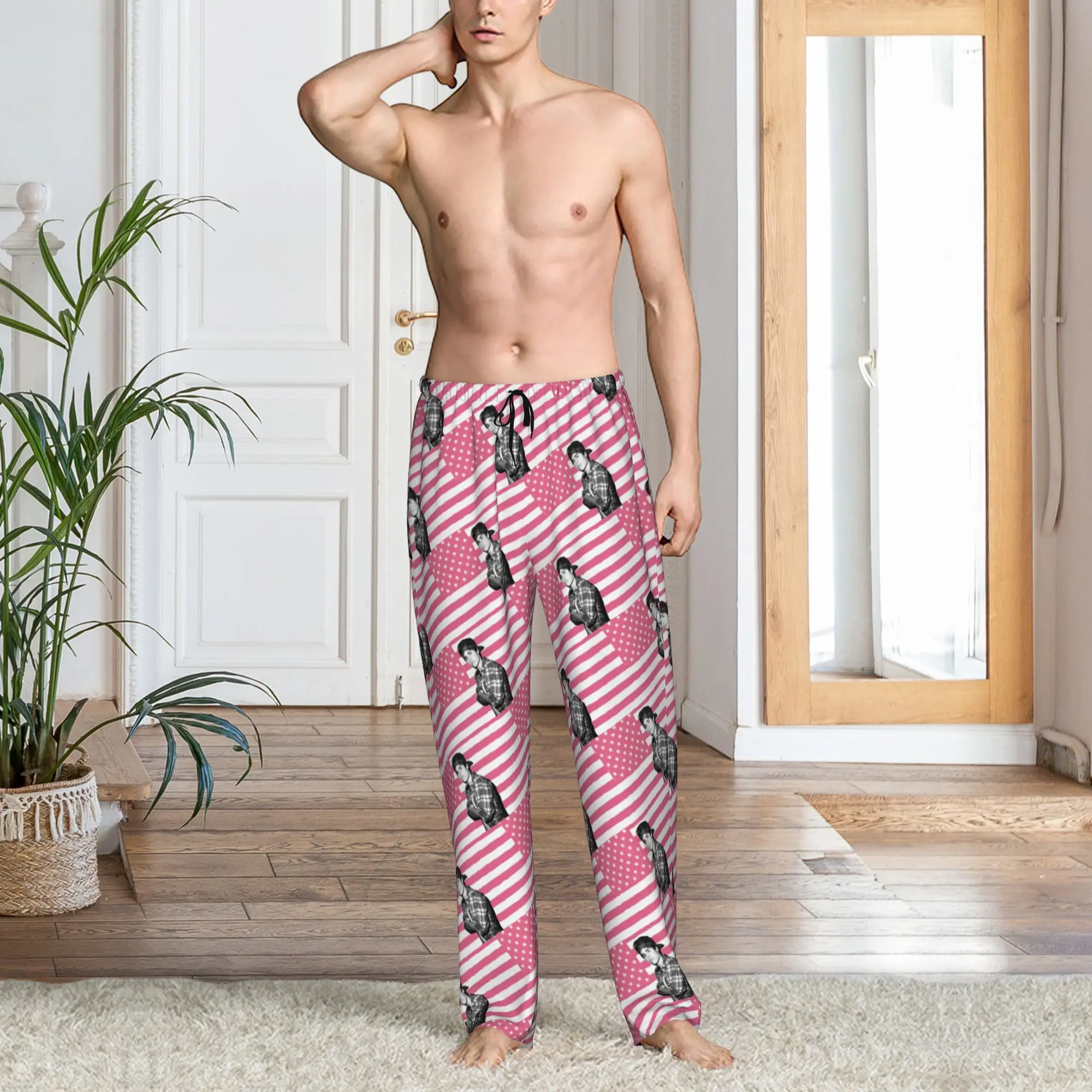 Custom Popular Singe Justin Bieber JBiebs Pajama Pants for Men  Lounge Sleep Stretch Sleepwear Bottoms with Pockets view 6
