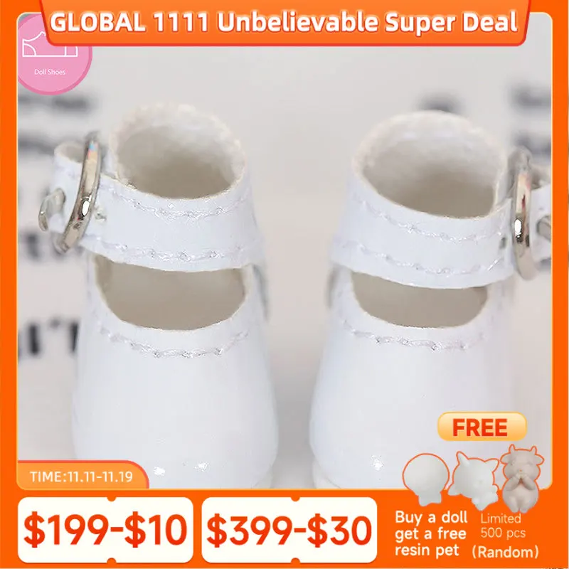 

Shoes For Doll BJD 1/8 leather shoes black colors Shoes For IP YOSD BJD Dolls WX8-34 Length 2.7cm width 1.3cm Doll Accessories