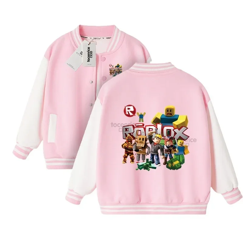 

Game Creative Robloxs Cartoon Zip Up Baseball Uniform Fleece Jacket Women Men Streetwee Hip Hop Long Sleeve Hoodie Sweatshirt