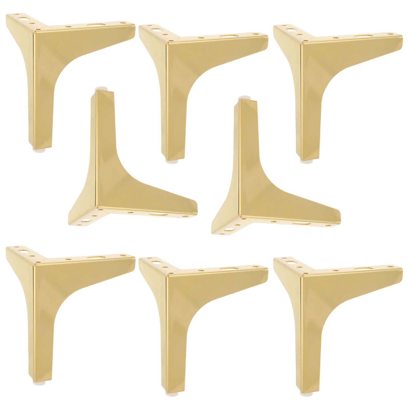 8 Pcs Metal Furniture Legs Sofa Replacement Support Feet Golden Iron Couch Riser