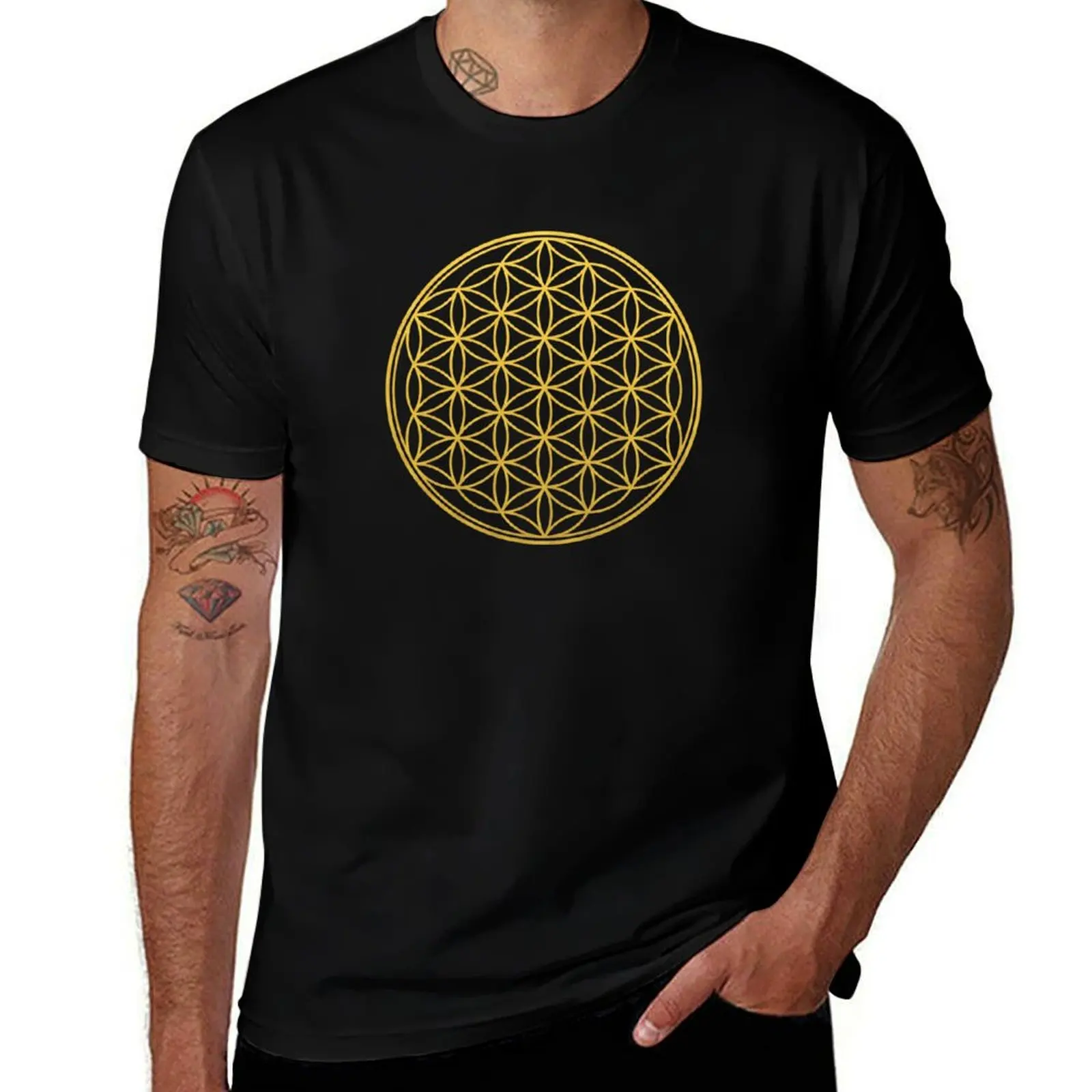 

Flower of Life - vintage gold T-Shirt t shirts for man pack white t shirt for man g man t shirts for men T-shirt