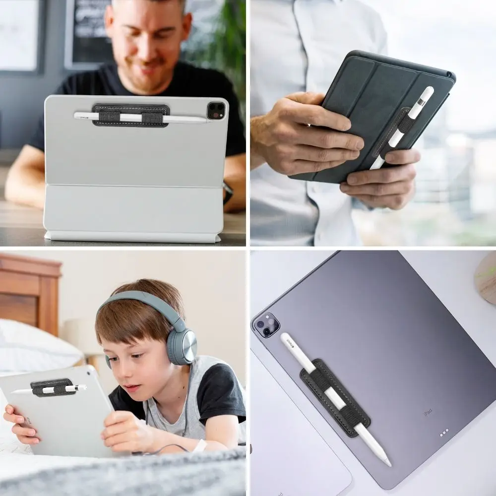PU Stylus Pen Holder Sticker Slot Removable Adhesive Anti-Lost Case Storage Accessories Elastic Band for Apple Pencil 1/2