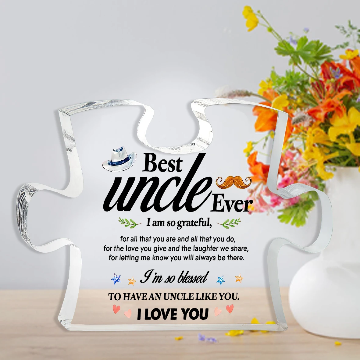 Best Uncle Ever Acrylic Puzzle: A Grateful Gift for Father's Day, Christmas, or Any Special Occasion