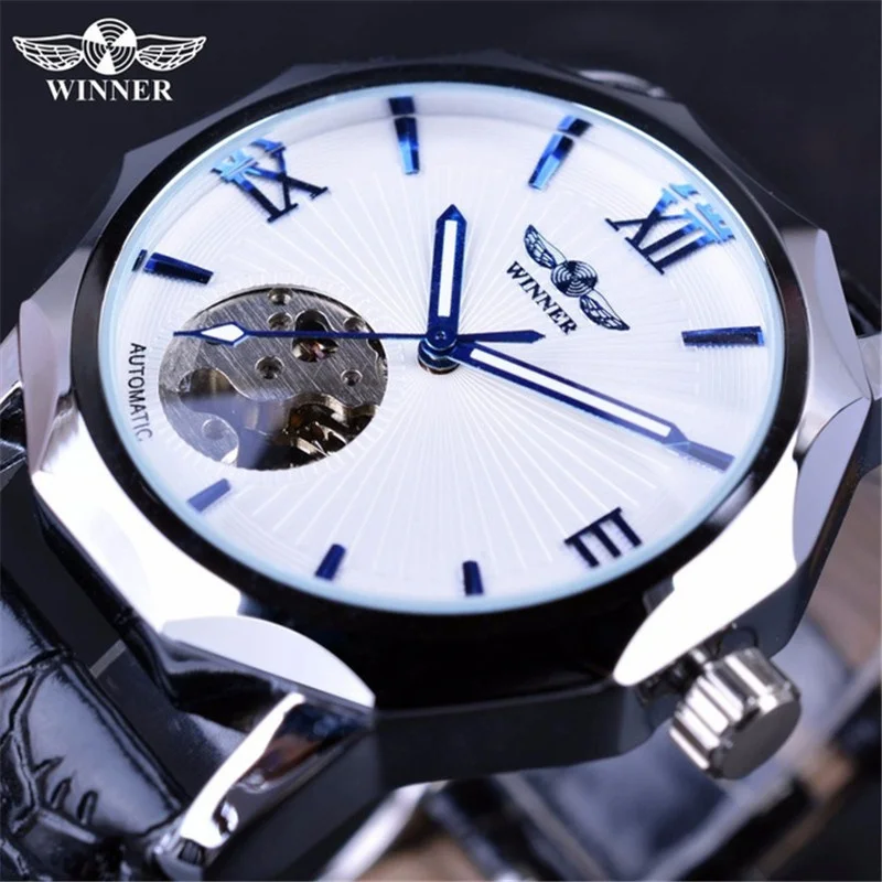 Winner 199A Fashion Waterproof Digital Online Mens Leather Bands Luxury Tourbillon Automatic Mechanical Wrist Watches